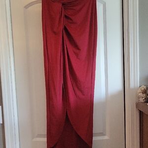 2pc. Set Elegant Red Maxi Skirt